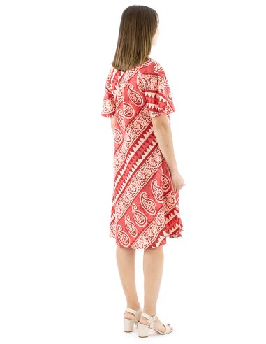 Vestido algodon block mangas cortas biais