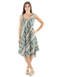 Vestido algodon block sin mangas biais
