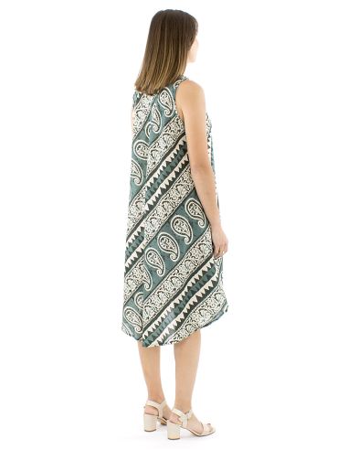 Vestido algodon block sin mangas biais