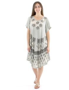 Vestido viscosa crepe paraguas mangas cortas 98cm 2