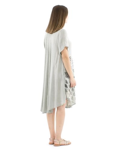 Vestido viscosa crepe paraguas mangas cortas 98cm