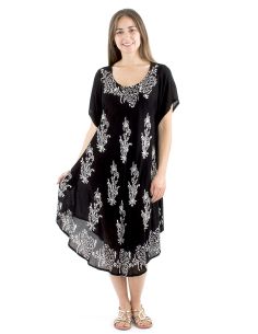 Vestido viscosa crepe paraguas mangas cortas 98cm bw 2