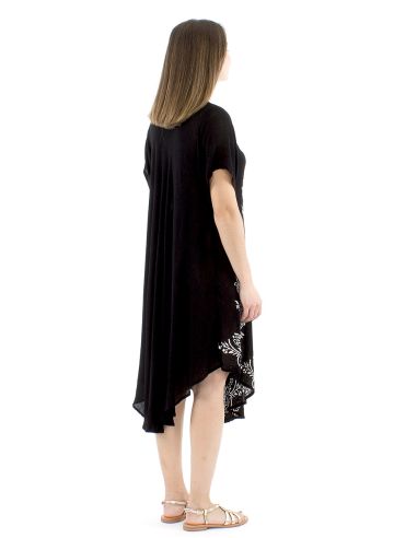 Vestido viscosa crepe paraguas mangas cortas 98cm bw