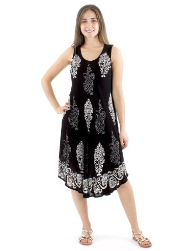 Vestido viscosa crepe paraguas 98cm bw