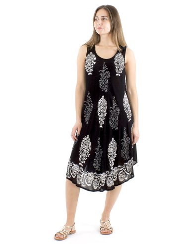 Vestido viscosa crepe paraguas 98cm bw
