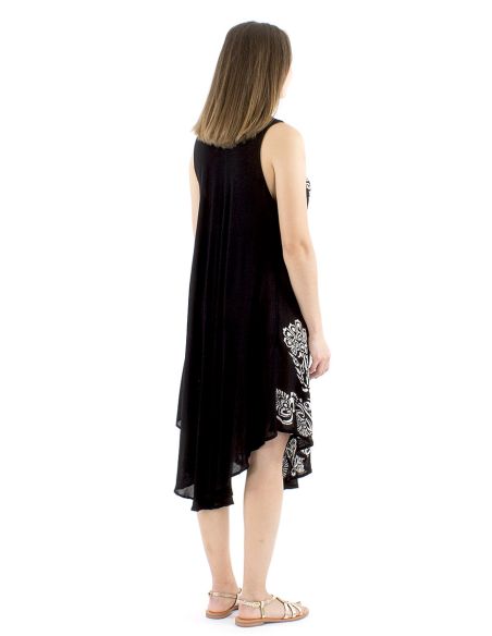 Vestido viscosa crepe paraguas 98cm bw