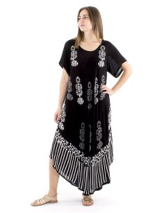 Vestido viscosa crepe paraguas mangas cortas 120cm