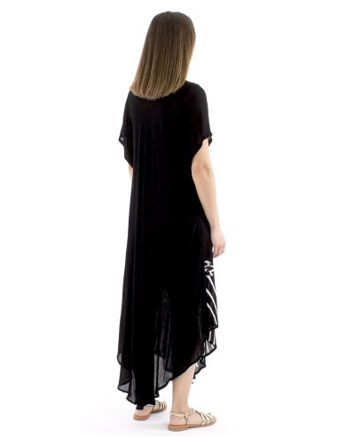 Vestido viscosa crepe paraguas mangas cortas 120cm