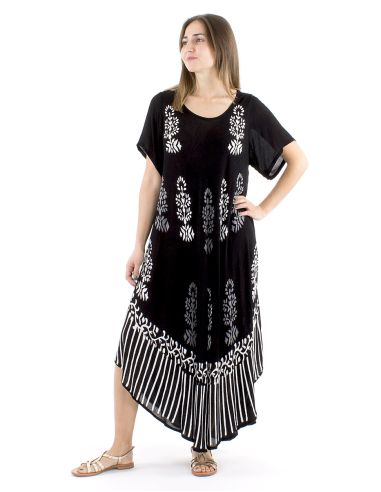 Vestido viscosa crepe paraguas mangas cortas 120cm