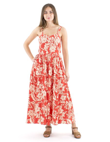 Vestido viscosa tirantes anchos estampado althea