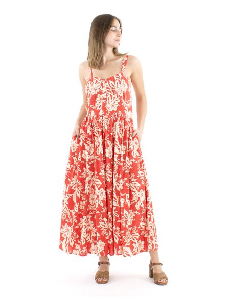 Vestido viscosa tirantes anchos estampado althea