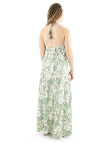 Vestido viscosa espalda desnuda estampado althea