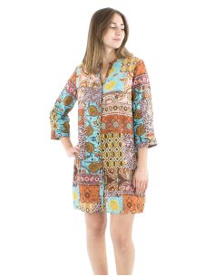 Vestido tunica algodon velo estampado makala 2