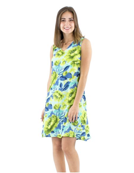 Vestido viscosa cuello v deb estampado poeny