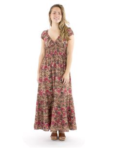 Vestido poliester largo sari elasticos