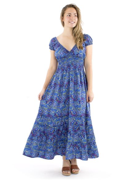 Vestido poliester largo sari elasticos
