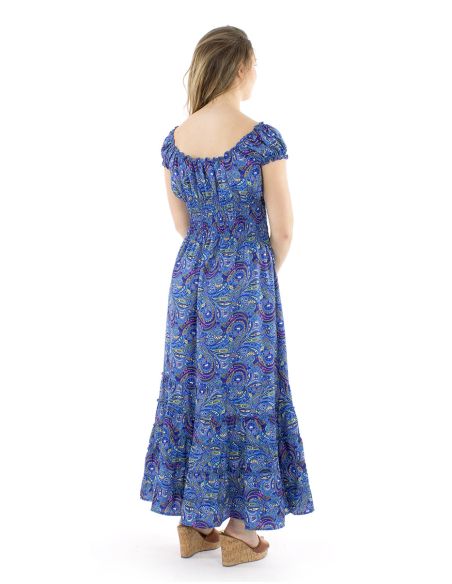 Vestido poliester largo sari elasticos