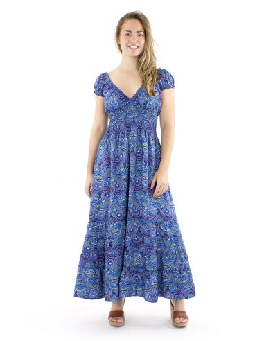 Vestido poliester largo sari elasticos