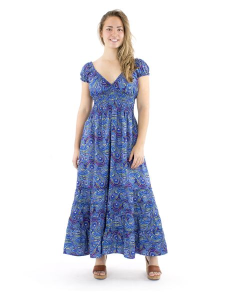 Vestido poliester largo sari elasticos