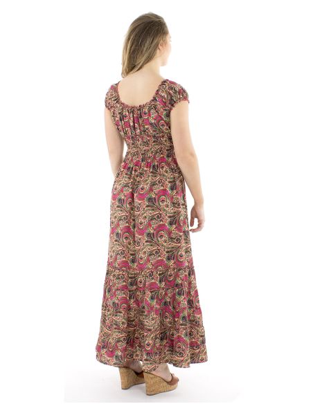 Vestido poliester largo sari elasticos