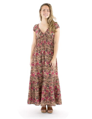 Vestido poliester largo sari elasticos