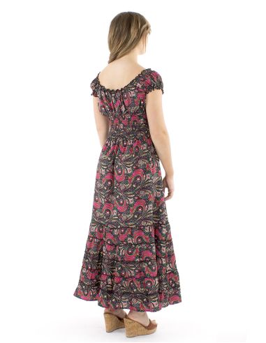 Vestido poliester largo sari elasticos
