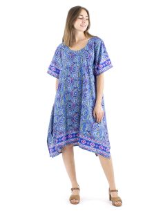Vestido poliester sari mangas cortas mama