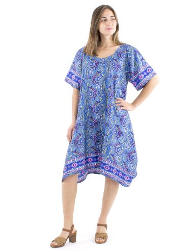 Vestido poliester sari mangas cortas mama