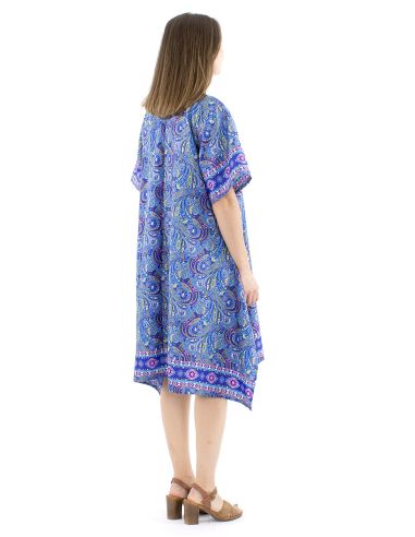 Vestido poliester sari mangas cortas mama