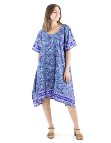 Vestido poliester sari mangas cortas mama