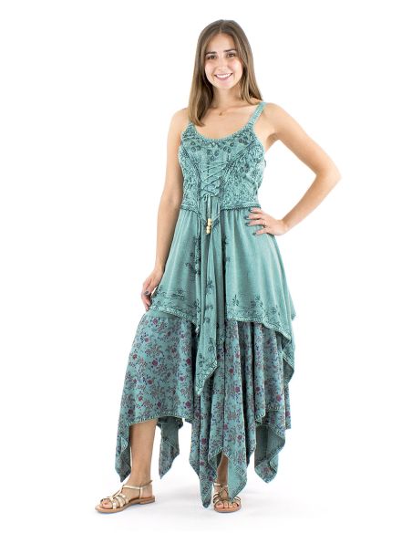 Vestido viscosa sw princesa bordado bajo en puntas