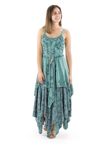 Vestido viscosa sw princesa bordado bajo en puntas
