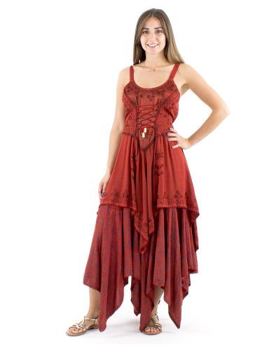 Vestido viscosa sw princesa bordado bajo en puntas