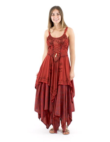 Vestido viscosa sw princesa bordado bajo en puntas