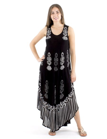 Vestido viscosa crepe sin mangas bw 120 cm