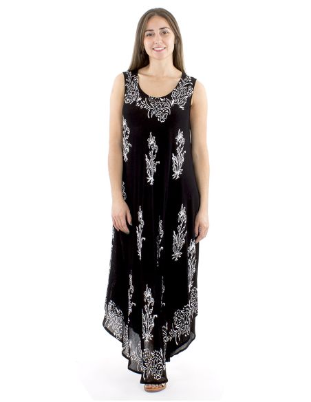 Vestido viscosa crepe sin mangas bw 120 cm