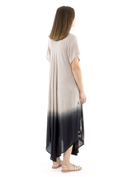 Vestido viscosa crepe mangas cortas sw 120cm