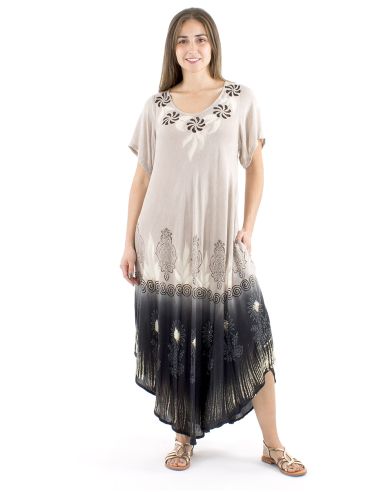 Vestido viscosa crepe mangas cortas sw 120cm