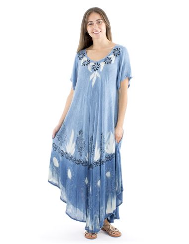 Vestido viscosa crepe mangas cortas sw 120cm