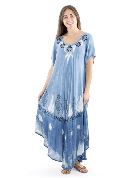 Vestido viscosa crepe mangas cortas sw 120cm