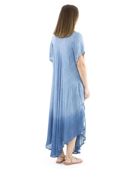 Vestido viscosa crepe mangas cortas sw 120cm