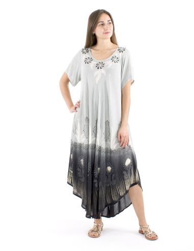 Vestido viscosa crepe mangas cortas sw 120cm