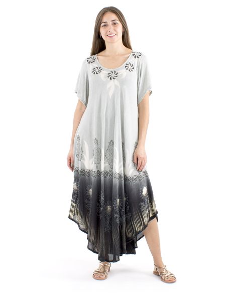 Vestido viscosa crepe mangas cortas sw 120cm