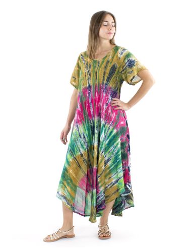 Vestido viscosa crepe mangas cortas sw 120cm