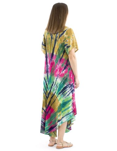 Vestido viscosa crepe mangas cortas sw 120cm