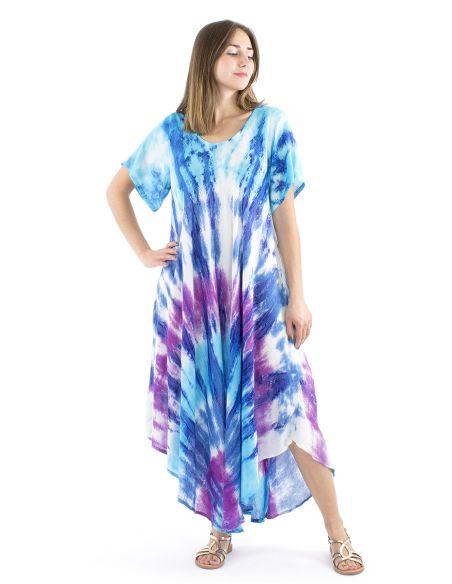 Vestido viscosa crepe mangas cortas sw 120cm