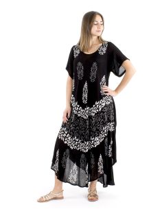 Vestido viscosa crepe mangas cortas bw 120cm