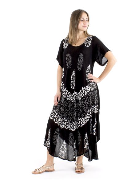 Vestido viscosa crepe mangas cortas bw 120cm