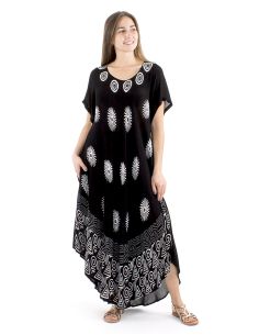 Vestido viscosa crepe mangas cortas bw 120cm