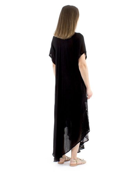 Vestido viscosa crepe mangas cortas bw 120cm